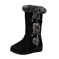 Schwarze Hohe Stiefeletten Damen, Leder Stiefel Damen Schwarz Flach 43 Mädchen Absatz Beige Winterstiefel Winterschuhe Flache Schuhe Sneaker Hohe Boots Halblange Stiefel Stiefelette Winterhohe Boots 8 von RYTEJFES