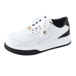 Sneaker Weiß Damen Leder, Laufen Walking Gym Bequeme Laufschuh Sneaker Outdoor Atmungsaktive Dämpfung rutschfeste Shoes Schuhe Sportlich Sport Leichte wasserdichte Turnschuh Sportschuhe von RYTEJFES