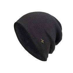 Winter Beanie Mütze Herren Damen Fleece Teddy Gefüttert Warm Slouch Mützen Winddicht Wintermütze Strickmütze Unisex von RYTEJFES