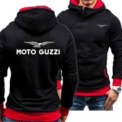 RYTHMIX Herren Pullover Moto Gu.zzi, Slim Fit Logo Sweatshirt mit Kapuze und Taschen, Bequemes Mode Kapuzensweatshirt für Hip Hop-Red||L von RYTHMIX