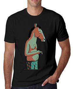 BoJack Horseman Smoking Art Series Funny Top Herren T-Shirt Weiß Grau Schwarz X-Large von RaMedia