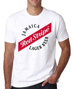 Jamaica Red Stripe Herren T-Shirt Weiß Grau Schwarz Large von RaMedia