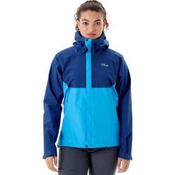 Rab Downpour Eco Damen-Jacke, wasserdicht, atmungsaktiv, zum Wandern, Trekking, Klettern, Nightfall Blue/Alaska Blue, 36 von Rab