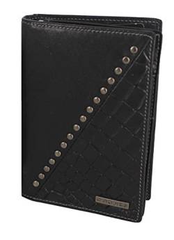 Große Herren Leder Brieftasche Ausweismappe Geldbörse Kreditkartenmappe mit RFID Schutz - präsentiert von RabamtaGO® - (M2 RFID Schwarz) von RabamtaGO Collection