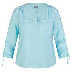 Rabe Damen Bluse mit Bindebändern an den Ärmeln Aquablau - 50 von Rabe