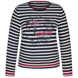 Rabe Damen Pullover gestreift mit Glitzerprint Pazifik blau/Weiss/rosa - 40 von Rabe