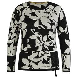 Rabe Damen Pullover mit floralem Muster schwarz/Weiss - 48 von Rabe