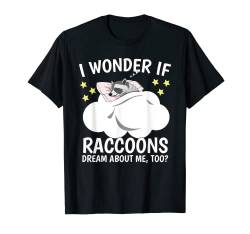 I Wonder If Schlafshirt Schlafanzug Oberteil Waschbär T-Shirt von Raccoon Sleeping Wear Kids Women & Men