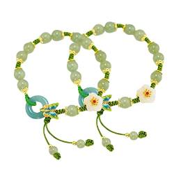 Rachlicy 2pcs Frauen Armband Schmetterling Imitation Jade Stein Sommerarmband handgefertigt geflochten von Rachlicy