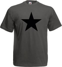 Black Star Schwarzer Stern T-Shirt, Graphit von Racker-n-Roll