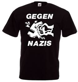 GEGEN Nazis T-Shirt, Schwarz von Racker-n-Roll