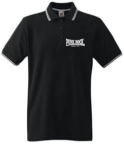 Punkrock Since 1976 Black Tipped Polo Brustdruck von Racker-n-Roll