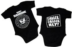 Racker-n-Roll Baby Ramone Sabber sabber Hey Baby-Body schwarz, Größe 62 von Racker-n-Roll