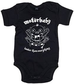 Racker-n-Roll MOTÖRBABY Louder than everything Baby Body schwarz von Racker-n-Roll