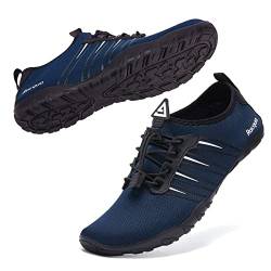 Racqua Wasserschuhe, schnell trocknend, barfußförmig, Wassersport, Strand, Pool, Schwimmen, Surfen, Tauchen für Männer und Frauen, Hd102eu Navy, 43 1/3 EU von Racqua