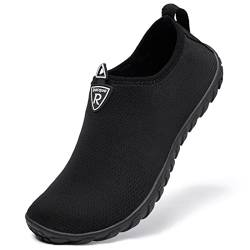 Racqua Wasserschuhe Barfußschuhe Damen Atmungsaktives Surfen Paddeln Strandschuhe Herren Abriebfest Wassersport Unisex Badeschuhe Schwarz EU35 von Racqua