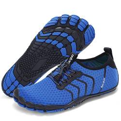 Racqua Wasserschuhe Schwimmschuhe Strandschuhe Aquaschuhe Barfußschuhe Atmungsaktiv Meeresschuhe Schnelltrocknend Badeschuhe Surfschuhe Neoprenschuhe rutschfeste Für Damen Herren Blau 38 von Racqua