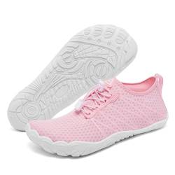 Racqua Wasserschuhe Strandschuhe Damen Aquaschuhe Herren Schwimmschuhe Badeschuhe Damen Schnelltrocknend BarfußSchuhe Leichte Surfen Atmungsaktiv Rosa EU 37 von Racqua