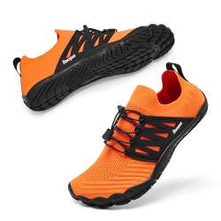 Racqua barfuss Schuhe Damen Wasserschuhe Unisex barfußschuhe Badeschuhe Schwimmschuhe Aquaschuhe Strandschuhe Orange43 von Racqua