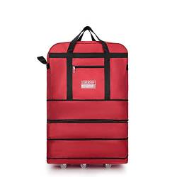 Radefasun Erweiterbare extra große Reisetasche Oxford Duffel Bag mit Rädern, wasserdicht, leicht, Reisekoffer, rot, von Radefasun