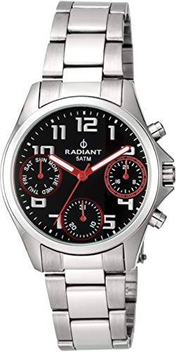 Radiant Unisex Erwachsene Chronograph Quarz Uhr mit Edelstahl Armband RA385701 von Radiant