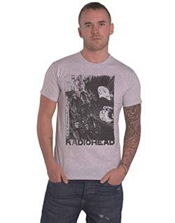 Radiohead T Shirt Scribble Band Logo Nue offiziell Herren Grau XL von Radiohead