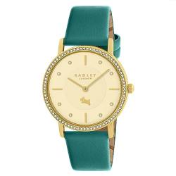 RADLEY Iconic RY21664A Damen-Armbanduhr Grünspan mit grünem Armband und Steinbesatz, gold von Radley
