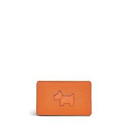 RADLEY London Cookie Cutter Travelcard Holder Geldbörse für Frauen aus genarbtem Leder & Reverse-Applikation Scottie Dog mit Applikation Halsband & Druckknopfverschluss, Orangenschale, S, von Radley