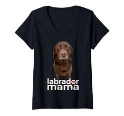 Damen Choc Lab Mama Brown Retriever Choc Lab Mom T-Shirt mit V-Ausschnitt von Raf THE ARTIST Designs