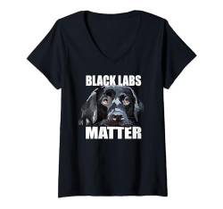 Damen Funny Black Labs Matter Labrador Retriever Lab Hund Mama Papa T-Shirt mit V-Ausschnitt von Raf THE ARTIST Designs
