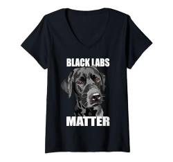 Damen Funny Black Labs Matter Labrador Retriever Lab Hund Mama Papa T-Shirt mit V-Ausschnitt von Raf THE ARTIST Designs
