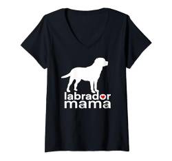 Damen Labrador Mama Black Golden Chocolate Lab Mom Retriever Hund T-Shirt mit V-Ausschnitt von Raf THE ARTIST Designs