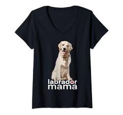 Damen Labrador Mama Golden Retriever Lab Mom Gelb Hund Mutter T-Shirt mit V-Ausschnitt von Raf THE ARTIST Designs