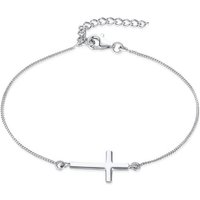 Rafaela Donata Silberarmband Silberarmband aus 925 Sterling Silber, mit Kreuz von Rafaela Donata