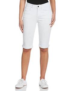 Rafaella Damen White Denim Cuffed Bermuda Shorts, Weiß, 16 von Rafaella