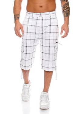 Raff&Taff Herren Bermuda Cargo Shorts Freizeithose Sportshorts Caprihose Capri Badeshorts bis 6XL Black Shorts (6XL, Weiß(330)) von Raff&Taff