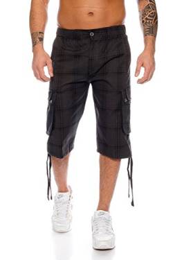 Raff&Taff Herren Bermuda Karo Shorts Caprihose Capri Badeshorts RT 665 (L, Anthrazit) von Raff&Taff