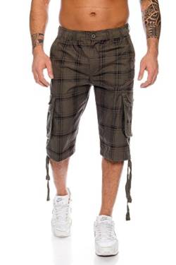 Raff&Taff Herren Bermuda Karo Shorts Caprihose Capri Badeshorts RT 665 (M, Oliv) von Raff&Taff