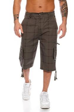 Raff&Taff Herren Bermuda Karo Shorts Caprihose Capri Badeshorts bis 6XL (M, Oliv(330)) von Raff&Taff