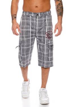 Raff&Taff Herren Bermuda Shorts Freizeithose Karomuster Cargohose bis 4XL (L, Grau (001)) von Raff&Taff