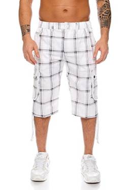 Raff&Taff Herren Bermuda Shorts Herren Sport Shorts Freizeithose Kurze Hosen Cargohose bis 4XL (3XL, Weiß(665)) von Raff&Taff