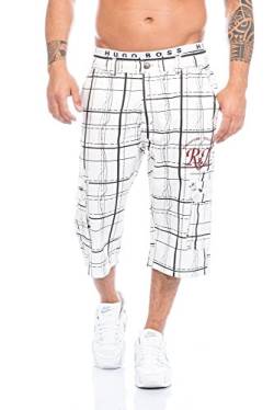 Raff&Taff Herren Bermuda Shorts Herren Sport Shorts Freizeithose Kurze Hosen Cargohose bis 4XL (RT001-5XL, Weiß) von Raff&Taff