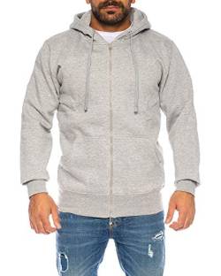 Raff & Taff Herren Hoodies Kapuzenpullover Sweatjacke Übergangsjacke Jacke Basic Schlicht bis 6XL (RT 404 Hellgrau, S) von Raff&Taff