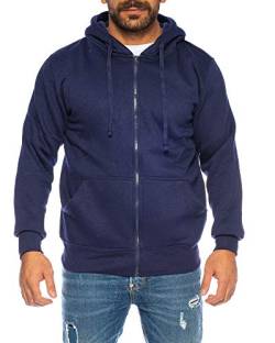 Raff & Taff Herren Hoodies Kapuzenpullover Sweatjacke Übergangsjacke Jacke Basic Schlicht bis 6XL (RT404 Nevi, M) von Raff&Taff