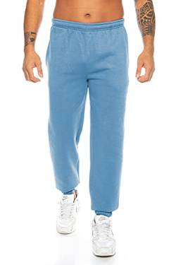 Raff & Taff Herren Hose M bis 6XL | Sporthose Sweatpants Pyjamas Übergrößen Funktionshose Trainingshose Jogginghose | Premium Baumwolle (RT-T-405-Sky, XXL) von Raff&Taff