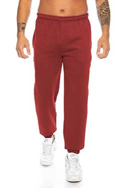 Raff & Taff Herren Hose M bis 6XL | Sporthose Sweatpants Pyjamas Übergrößen Funktionshose Trainingshose Jogginghose | Premium Baumwolle (RT-T-405-Weinrot, M) von Raff&Taff