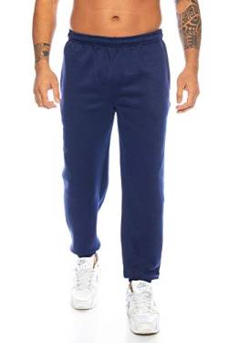 Raff & Taff Herren Hose M bis 6XL | Sporthose Sweatpants Pyjamas Übergrößen Funtionshose Trainingshose Jogginghose | Premium Baumwolle (RT-T-405-Navy, XL) von Raff&Taff