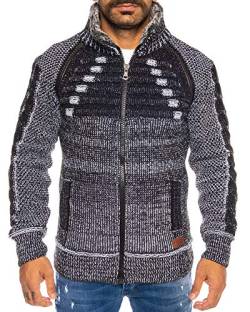 Raff & Taff Herren Jacke Strickjacke Strickpullover bis 3XL | Warm, Weich, Wolle | Wohlfühlen mit Style (Schwarz(802), 3XL) von Raff&Taff