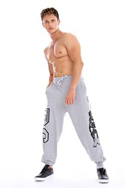 Raff&Taff Herren Jogginghose Bodyguard Bulldog Coole Lässige Sporthose Freizeithose (Hellgrau, 4XL) von Raff&Taff