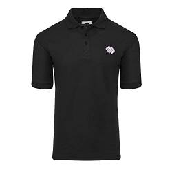 Raff & Taff Herren Poloshirt Polohemd Shirt Basic Polo Kurzarm Drache am Ärmel 002 (Schwarz, XL) von Raff&Taff